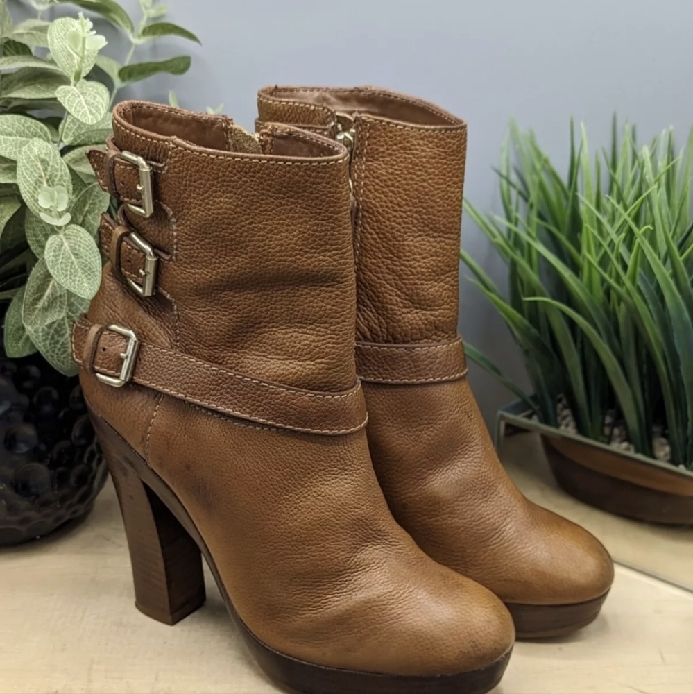 Juicy Couture Vintage Brown Leather Boots Women's Size 9.5M